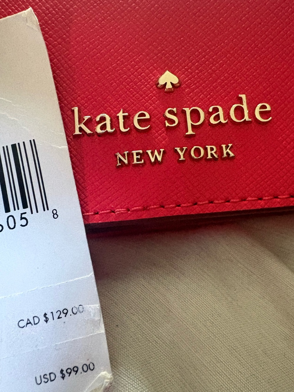 Kate Spade Staci Red Micro Tri Fold Snap Wallet NWT - Picture 4 of 7